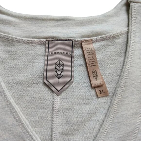 Indygena Tunic Dress Cream Beige Pockets V Neck Drawstring Waist Women's size XL - Picture 8 of 14